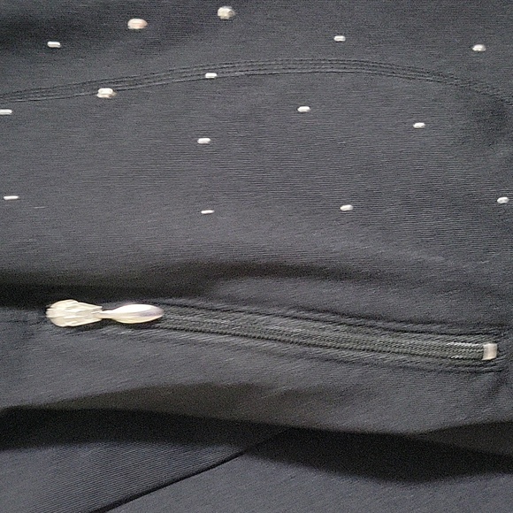 Christine Alexander Swarovski Embellished Black Jacket XL Rhinestone Zip Front - Picture 6 of 9